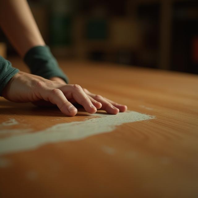 Applying eco-friendly finish to table